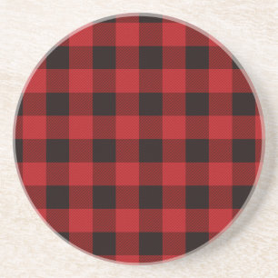 Classic red and black plaid pattern coaster
