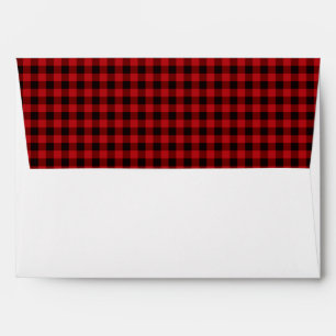 Classic red and black plaid pattern envelopes