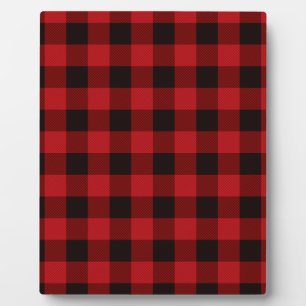 Classic red and black plaid pattern plaque