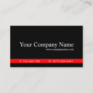 Classic Red and Black Professional - Business Card