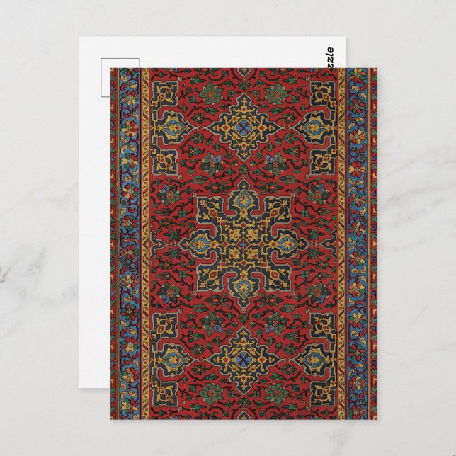 Classic Red and Blue,Persian Rug Carpet Pattern Postcard (Front/Back)