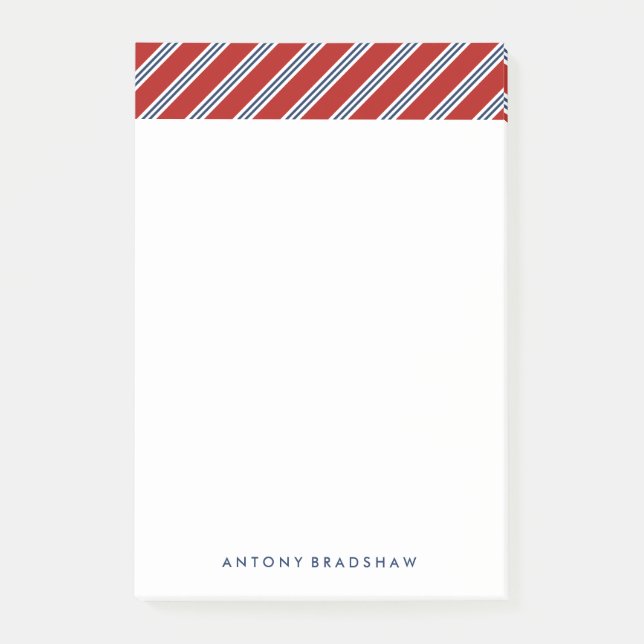 Classic Red and Blue Stripes Post-it Notes (Front)