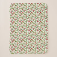 Classic red and green Christmas holly berries