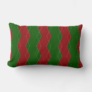 Classic red and green Christmas Lumbar Pillow
