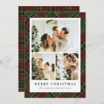 Classic Red and Green & Photo Collage Christmas Holiday Card<br><div class="desc">This Red and Green Modern Elegant Plaid Christmas Holiday Card combines classic charm with a trendy touch. The stylish Buffalo Plaid in red and green creates a warm, festive vibe, perfect for sending holiday cheer. Featuring an easy-to-use photo collage template, it's simple to personalize with your favourite family moments. Whether...</div>