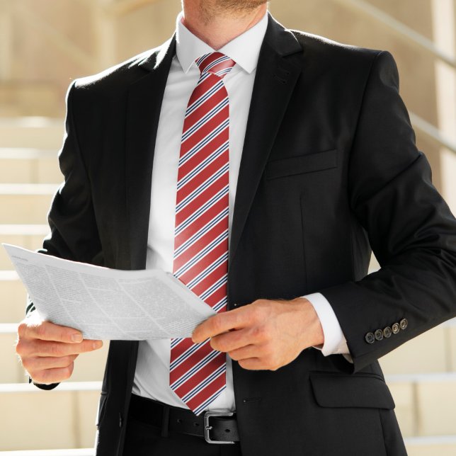Classic Red and Navy Stripes Tie (Creator Uploaded)