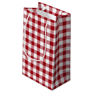 Classic Red And White Checked Gingham Pattern Small Gift Bag