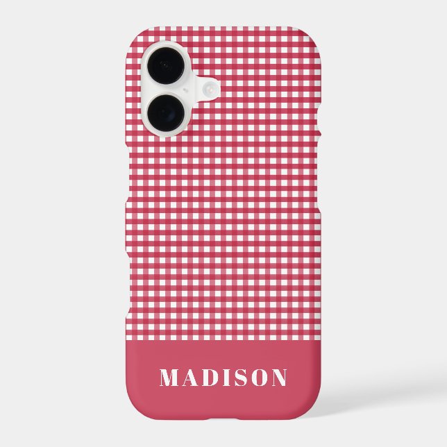 Classic Red and White Gingham Chequered Pattern (Back)