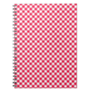 Classic Red and White Gingham Pattern Rustic Notebook