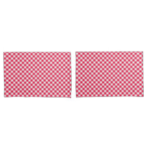 Classic Red and White Gingham Pattern Rustic Pillowcase