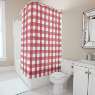 Classic Red and White Gingham Plaid Patterned