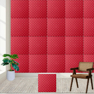 Classic Red and White Polka Dot Pattern Tile