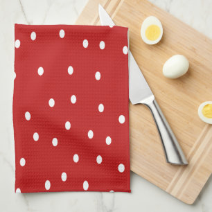 Classic Red and White Polka Dots  Kitchen Towel