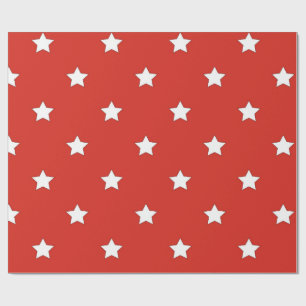 Classic Red and White Starry Wrapping Paper