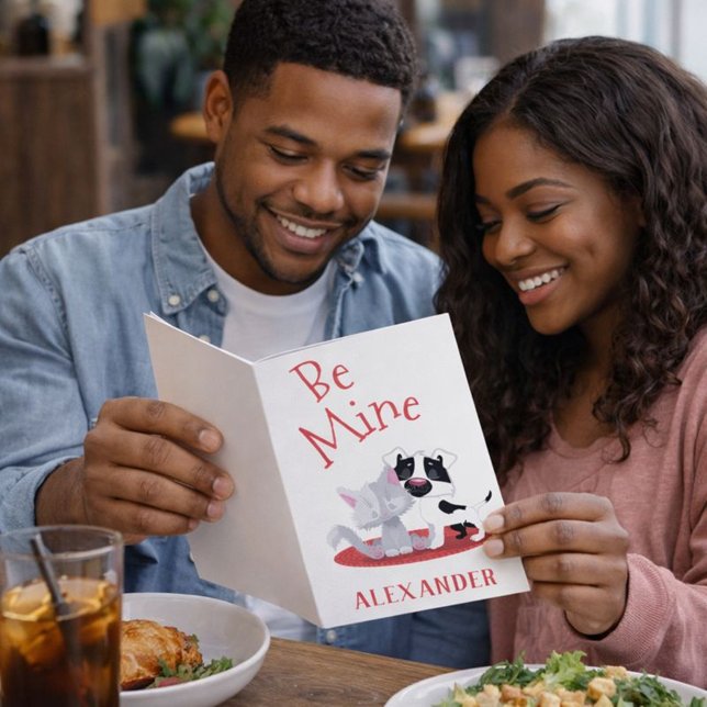 Classic Red and White Valentine Pets Holiday Card (Creator Uploaded)