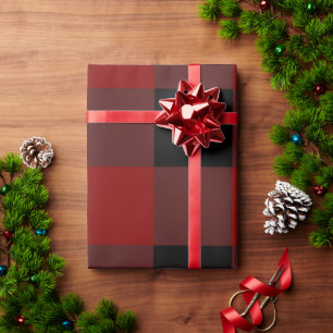 Classic Red & Black Buffalo Plaid Christmas  Wrapping Paper
