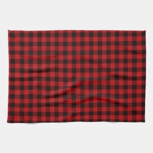 Classic red black plaid kitchen towel
