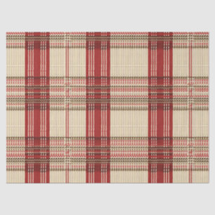 Classic Red & Black Tartan Plaid - Rustic Woven 2 Tissue Paper