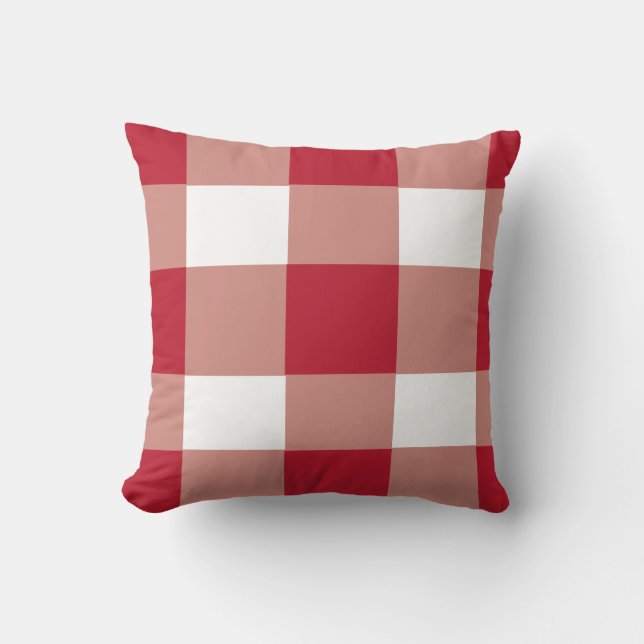 Classic Red Buffalo check Throw Pillow (Front)