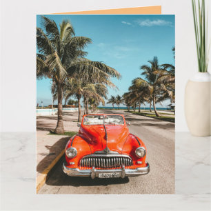 CLASSIC RED CAR BIRTHDAY Greeting Card