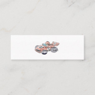 Classic red car cartoon for kids mini business card