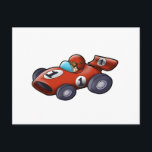 Classic red car cartoon for kids postcard<br><div class="desc">cars car cartoon race,  grand prix muscle nice,  fast sports cutie baby,  racing funny little cute , toys cool best drive,  driver vehicle auto automotive , illustration happy drawing fun , wheel extreme for kids,  kid boy boys sport,  humour cars car cartoon</div>