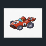 Classic red car cartoon for kids postcard<br><div class="desc">cars car cartoon race, grand prix muscle nice, fast sports cutie baby, racing funny little cute , toys cool best drive, driver vehicle auto automotive , illustration happy drawing fun , wheel extreme for kids, kid boy boys sport, humour cars car cartoon</div>