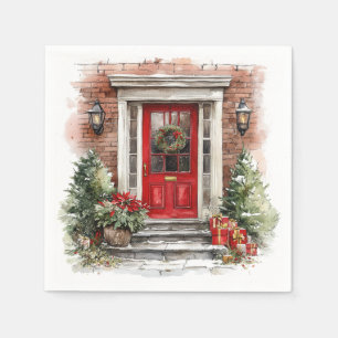 Classic Red Christmas Door Decor Napkins