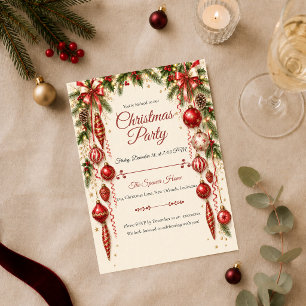 Classic Red Christmas Party Invitation