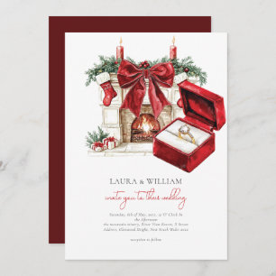 Classic Red Christmas Wedding Invitation