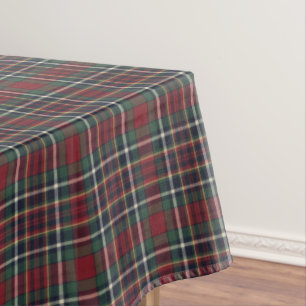Classic Red Dark Blue Green Plaid Pattern Tablecloth