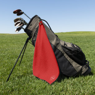Classic Red Felt Look Personalized Logo Golf Towel