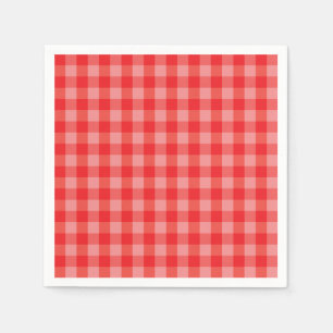 Classic red Gingham check Paper Napkin