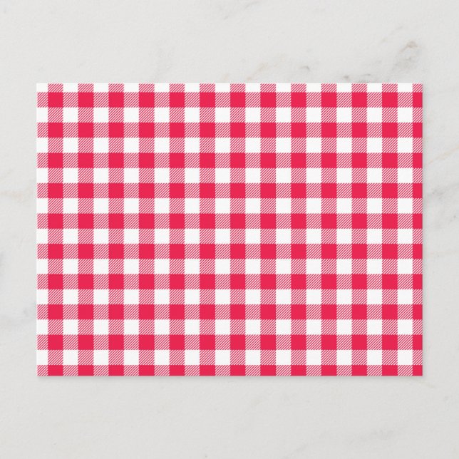 Classic Red Gingham Country Pattern Postcard (Front)