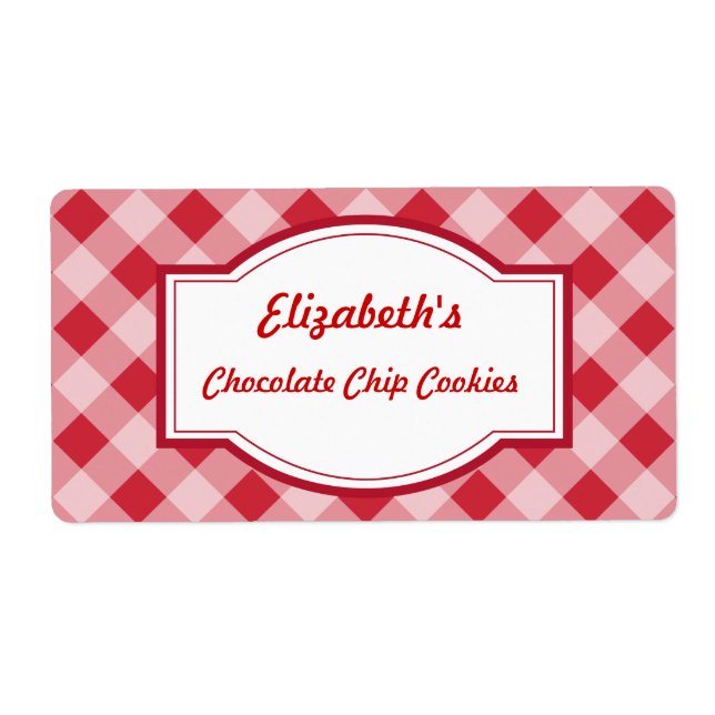 Classic Red Gingham Kitchen Labels (Front)