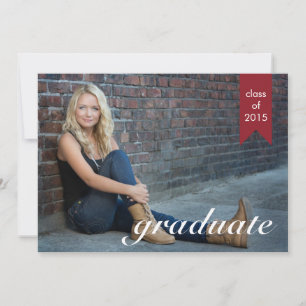 Classic Red Graduation Faire-part - Invitation