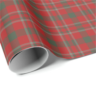 classic red green christmas plaid wrapping paper