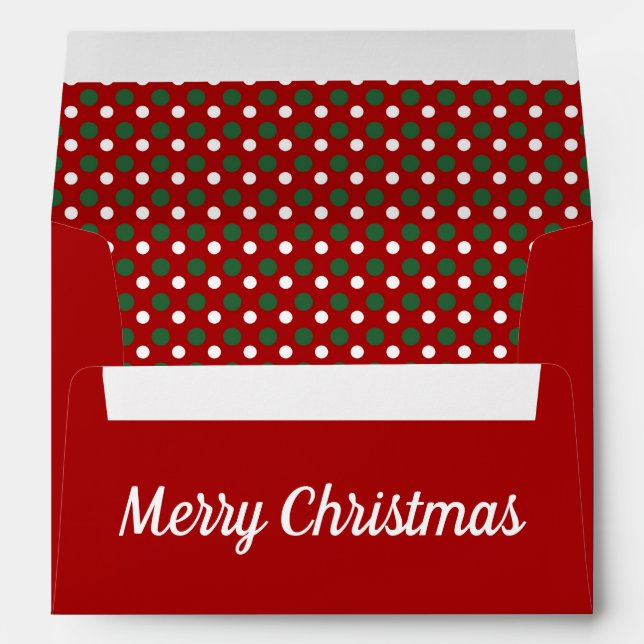 Classic Red Green Christmas Return Address  Envelope (Back (Bottom))