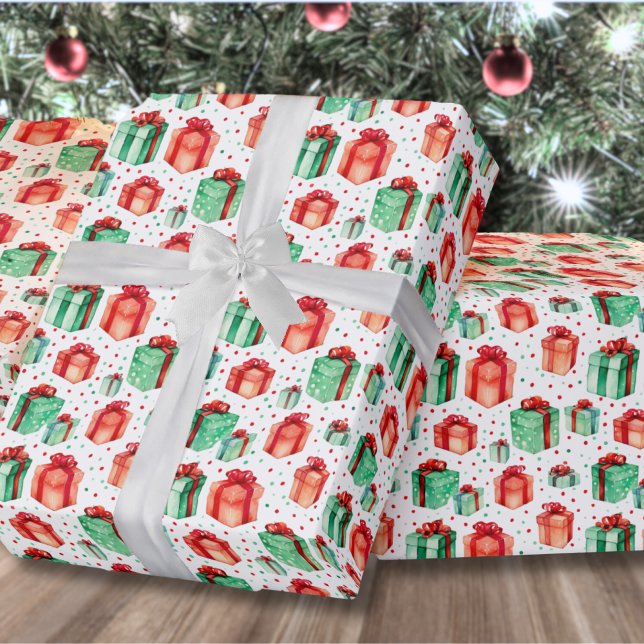Classic Red Green Holiday Christmas Wrapping Paper (Classic Red Green Holiday Presents Christmas Wrapping Paper)