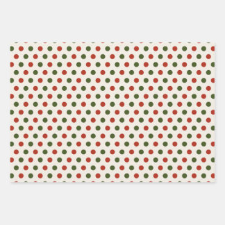 Classic Red & Green Polka Dot Christmas Wrapping P Paper Sheet