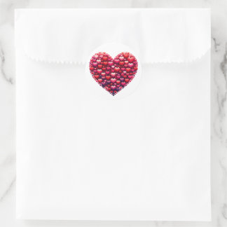 Classic Red Heart Love Symbol Round Sticker