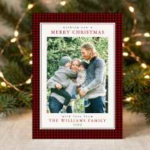 Classic Red Houndstooth Christmas Photo