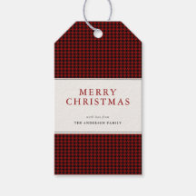 Classic Red Houndstooth Merry Christmas