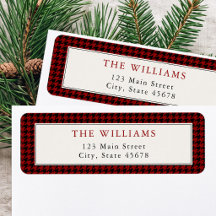 Classic Red Houndstooth Return Address
