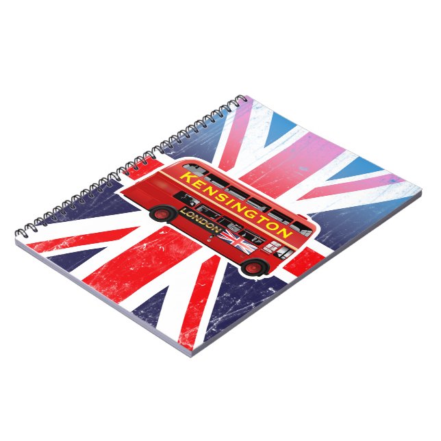 Classic Red London Double-Decker Bus Notebook (Left Side)