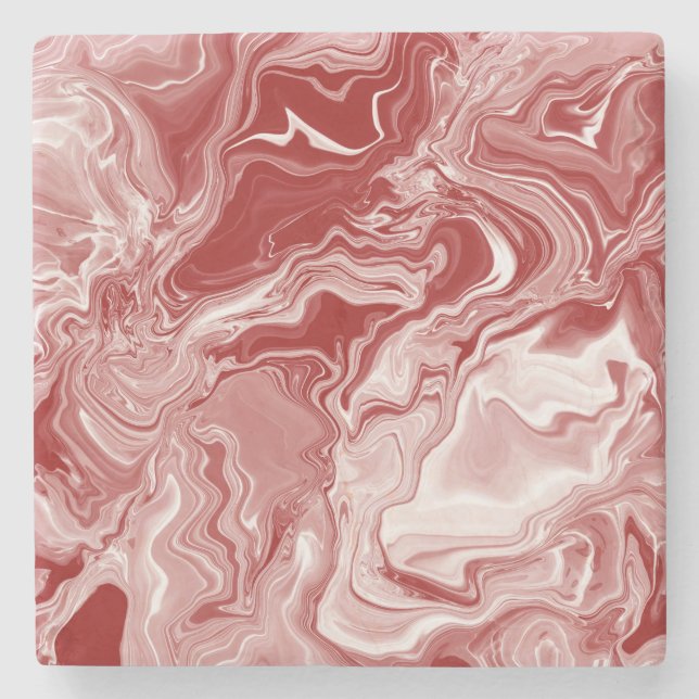 Classic Red Marble Stone Coaster (Front)