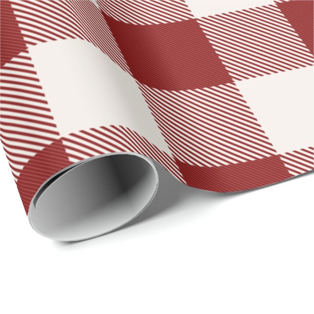 classic red on white or ANY colour gingham plaid Wrapping Paper (Roll Corner)