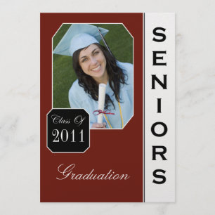 Classic Red Photo Graduation Announcements