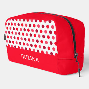 Classic Red Pink Polka Dots Pattern Dopp Kit