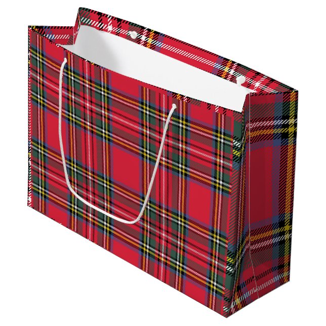 Classic Red Plaid Grand sac cadeau (Devant Angle)